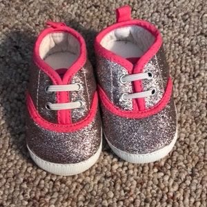 Never worn, Carter’s girls glitter infant shoes